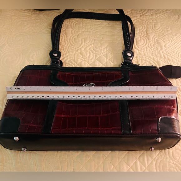 Western Style Purse - Burgundy and Black - Picture 2 of 5